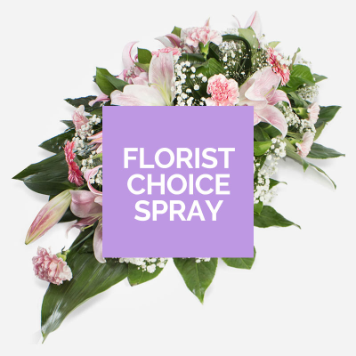 Florists Choice Spray - The spray will be arranged in Oasis by a professional florist using a beautiful collection of flowers and foliage suitable for the occasion . Colours and requested flowers cannot be guaranteed.
